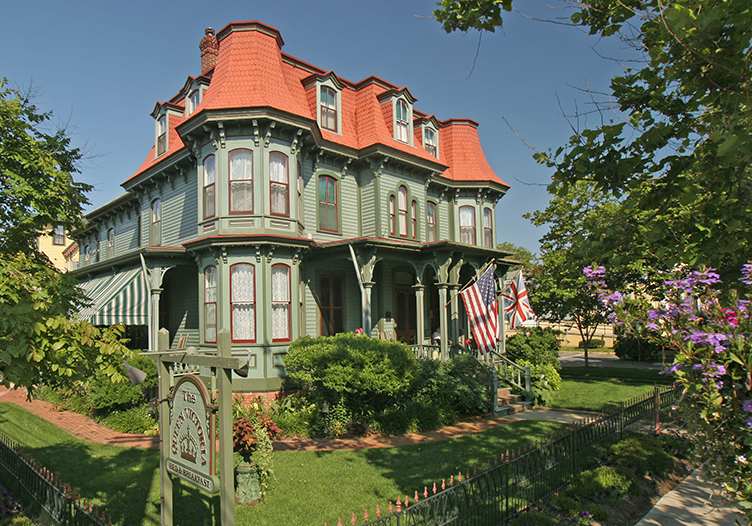 View of the beautiful Queen Victoria Bed and Breakfast in Cape May