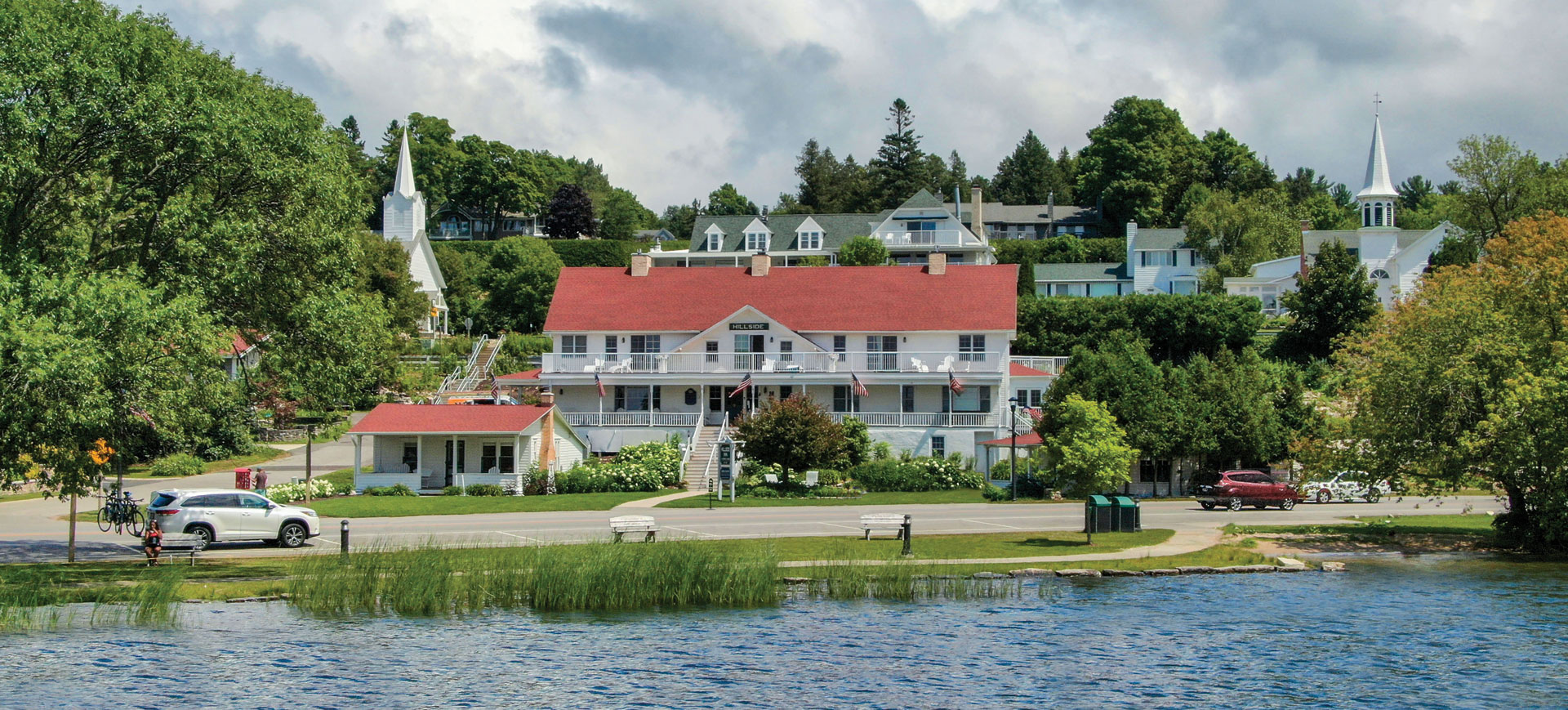 The historic Hillside Waterfront Hotel is the perfect vacation spot on Lake Michigan.