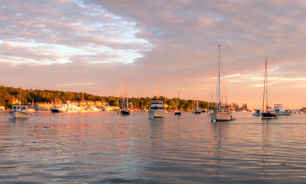 Sunset on the Harbor, where you can enjoy some of the best things to do in Boothbay Harbor